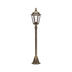 Padverlichting TYPE NO 4142 1-vlams, hoekig E27 IP23, bruin, Messing gesatineerd dimbaar