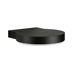 Wandarmatuur voor buitenshuis TYPE NO 0290 down, plat, rond IP44, zwart mat dimbaar