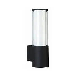Wandarmatuur voor buitenshuis TYPE NO 0311 cilindrisch E27 IP44, zwart mat