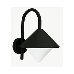 Wandarmatuur voor buitenshuis TYPE NO 0645 E27 IP44, zwart mat dimbaar