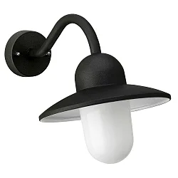 Wandarmatuur voor buitenshuis TYPE NO 0649 E27 IP44, zwart dimbaar