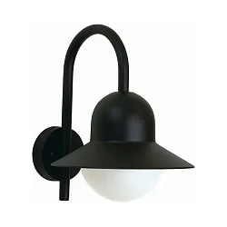 Wandarmatuur voor buitenshuis TYPE NO 0662 E27 IP44, zwart dimbaar