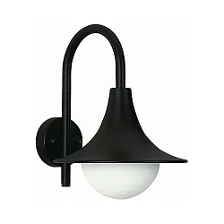 Wandarmatuur voor buitenshuis TYPE NO 0669 E27 IP44, zwart mat dimbaar