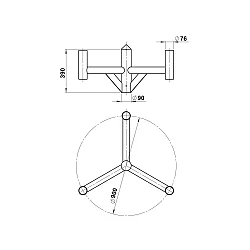 Mast bevestiging TYPE NO 1010, zwart mat