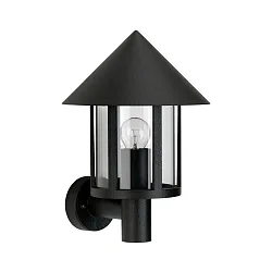 Wandarmatuur voor buitenshuis TYPE NO 1824 rond E27 IP44, zwart mat dimbaar