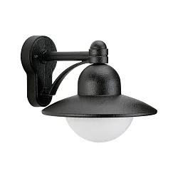 Wandarmatuur voor buitenshuis TYPE NO 1850 down, rond E27 IP44, zwart mat dimbaar