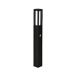 Lichtpaal TYPE NO 2066 hoekig, met bewegingsmelder E27 IP44, zwart mat