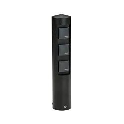 Contactdooszuil TYPE NO 2102 3-voudig, zonder schakelfunctie, zwart mat