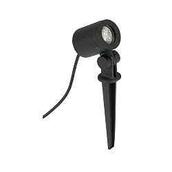 Lamp met grondpen TYPE NO 2197 / 21°-40° met stekker, kantelbaar, onbreekbaar, focusseerbaar GU10 IP54, zwart mat