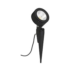 LED Ground spike Spot Type No. 2390, IP54, 12W 3000K 1200lm 30°, rotatable and pivotable, dimmable, cast alu, black matt
