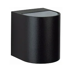 LED Outdoor Wall Spot Type No. 2402 - 2-sided, wide/wide, round, IP44, 230V AC/DC, 2x 6.7W 3000K 600lm, glass, black