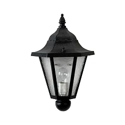 Wandarmatuur voor buitenshuis TYPE NO 3229 halfrond E27 IP23, zwart mat dimbaar