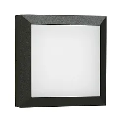Wand- en plafondarmatuur TYPE NO 6562 groot, vierkant, dimbaar, slagvast IP54, zwart mat dimbaar