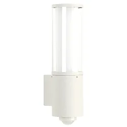 Wandarmatuur voor buitenshuis TYPE NO 0311 cilindrisch, met bewegingsmelder E27 IP44, wit