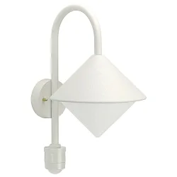 Wandarmatuur voor buitenshuis TYPE NO 0645 met bewegingsmelder E27 IP44, wit 