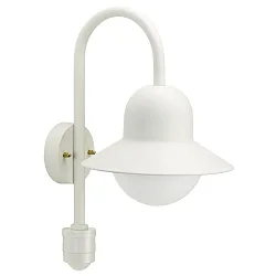 Wandarmatuur voor buitenshuis TYPE NO 0662 met bewegingsmelder E27 IP44, wit 