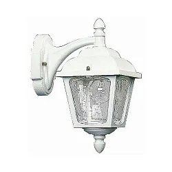 Wandarmatuur voor buitenshuis TYPE NO 1813 down, hoekig E27 IP44, wit dimbaar