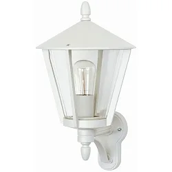 Outdoor Wall luminaire Country style modern Type No. 1814, standing with bracket, IP44, E27 QA55 57W, cast alu, white matt