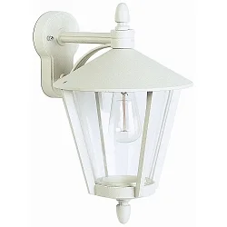 Wandarmatuur voor buitenshuis TYPE NO 1816 down, hoekig E27 IP44, wit mat dimbaar