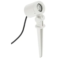 Lamp met grondpen TYPE NO 2197 / 21°-40° met stekker, kantelbaar, onbreekbaar, focusseerbaar GU10 IP54, wit mat