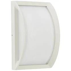 Outdoor Wall and Ceiling luminaire Type No. 6289, arched, 18.5 x 28.5cm, IP44, E27 QA55 max. 57W, cast alu / glass, white