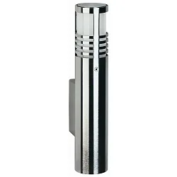 Outdoor Wall luminaire Type No. 0205, IP44, 1 flame, G9 QT14 max. 40W, stainless steel / borosilicate glass satined