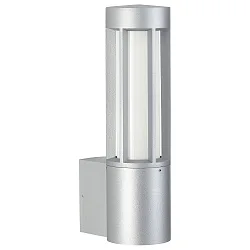 Wandarmatuur voor buitenshuis TYPE NO 0215 up, cilindrisch E27 IP44, zilver mat dimbaar