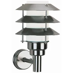 Wandarmatuur voor buitenshuis TYPE NO 0216 3-voudig, met omslag E27 IP44, rvs mat dimbaar