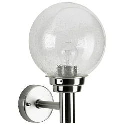 Wandarmatuur voor buitenshuis TYPE NO 0226 rond, indirect E27 IP44, rvs mat dimbaar