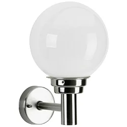 Wandarmatuur voor buitenshuis TYPE NO 0227 rond, direct E27 IP44, rvs mat dimbaar