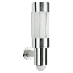 Wandarmatuur voor buitenshuis TYPE NO 0241 cilindrisch, met bewegingsmelder E27 IP44, rvs 