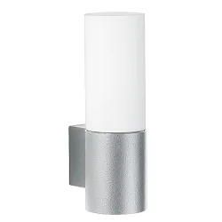 Wandarmatuur voor buitenshuis TYPE NO 0277 cilindrisch, dimbaar IP54, zilver mat dimbaar