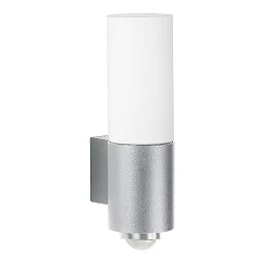 Wandarmatuur voor buitenshuis TYPE NO 0278 dimbaar, met Bewegingsmelder IP54, zilver mat dimbaar