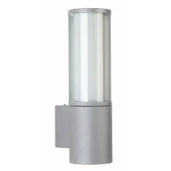 Wandarmatuur voor buitenshuis TYPE NO 0311 cilindrisch E27 IP44, zilver mat