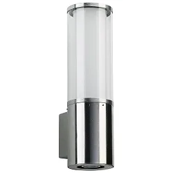 Wandarmatuur voor buitenshuis TYPE NO 0323 cilindrisch, met LED-spot E27 IP44, rvs dimbaar
