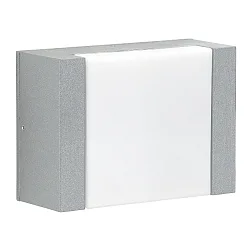 Wandarmatuur voor buitenshuis TYPE NO 0331 plat, dimbaar IP54, zilver mat dimbaar