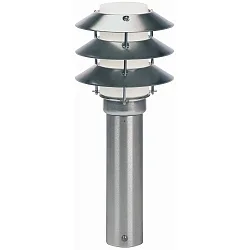 Sokkelarmatuur TYPE NO 0500 3-voudig, met omslag E27 IP44, rvs dimbaar