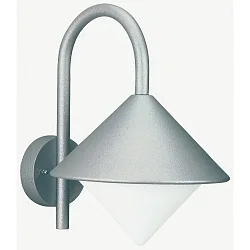 Wandarmatuur voor buitenshuis TYPE NO 0645 E27 IP44, zilver mat dimbaar