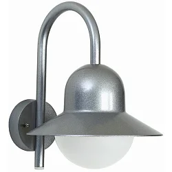 Wandarmatuur voor buitenshuis TYPE NO 0662 E27 IP44, zilver mat dimbaar