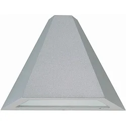 Wandarmatuur voor buitenshuis TYPE NO 0673 down E27 IP44, zilver mat dimbaar