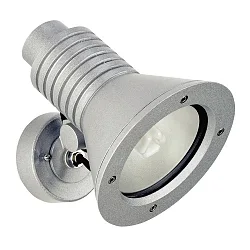 Buitenspot TYPE NO 2182 draaibaar, onbreekbaar E27 IP54, zilver mat dimbaar