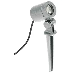 Lamp met grondpen TYPE NO 2197 / 21°-40° met stekker, kantelbaar, onbreekbaar, focusseerbaar GU10 IP54, zilver mat