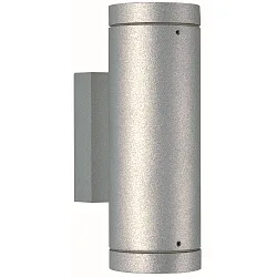 Outdoor Wall spot Type No. 2198 - 2-sided, IP44, 2x GU10 PAR16 max. 50W, rigid, cast alu / borosilicate glass, silver matt