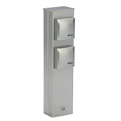 Contactdooszuil TYPE NO 2200 2-voudig, verticaal, rvs mat