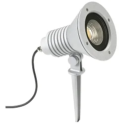 Lamp met grondpen TYPE NO 2383 met stekker, dimbaar, instelbaar IP54, zilver mat dimbaar
