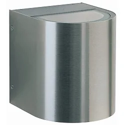 LED Outdoor Wall spot Type No. 2403 - 2-sided, wide/wide, round, IP44, 2x 6.7W 3000K 600lm, rigid, stainless steel