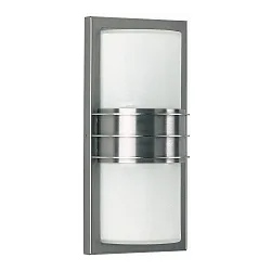 Wand- en plafondarmatuur TYPE NO 6131 hoekig, met omslag E27 IP44, rvs mat dimbaar