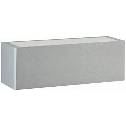 Wandarmatuur voor buitenshuis TYPE NO 6368 up down, lang IP44, zilver mat 