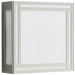 Wand- en plafondarmatuur TYPE NO 6385 vierkant, dimbaar IP44, rvs mat dimbaar