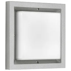 Wandarmatuur voor buitenshuis TYPE NO 6411 IP54, opaal, zilver dimbaar